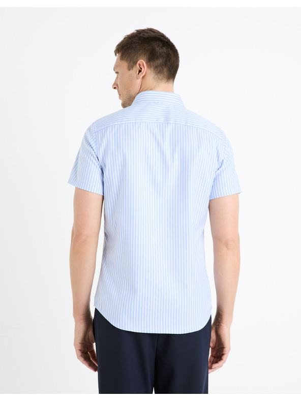 Celio Svetlomodrá pánska pruhovaná košeľa Celio Fasanuremc