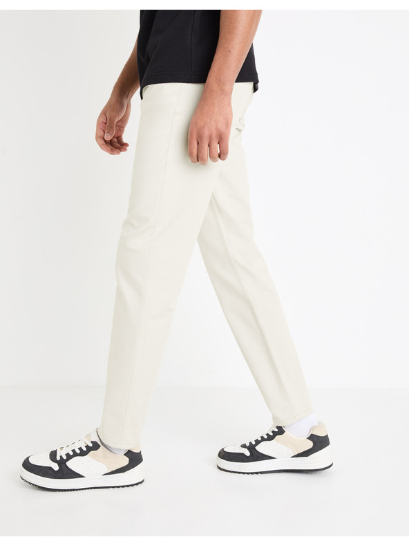 Celio Krémové pánske nohavice Celio Gofive