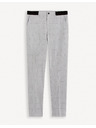Celio Svetlošedé pánske kárované chino nohavice Celio Gocarreau