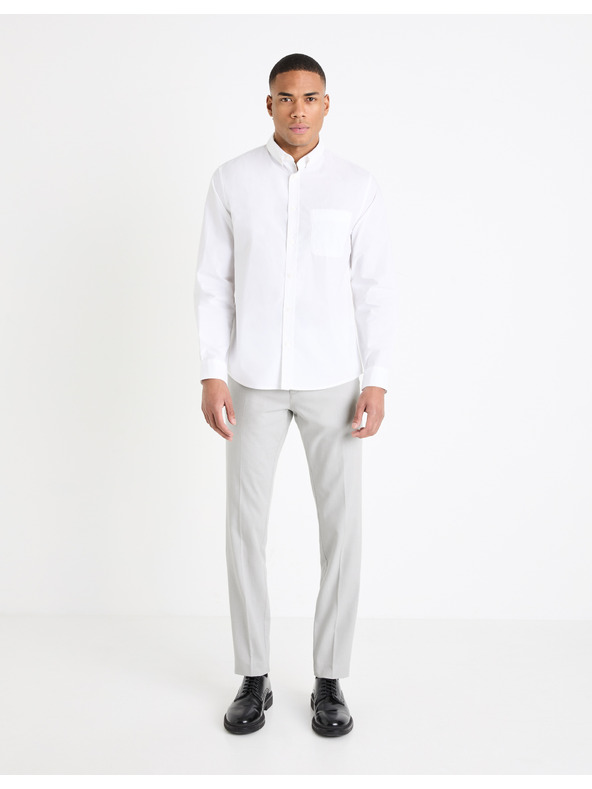 Celio Svetlošedé pánske chino nohavice Celio Gosi