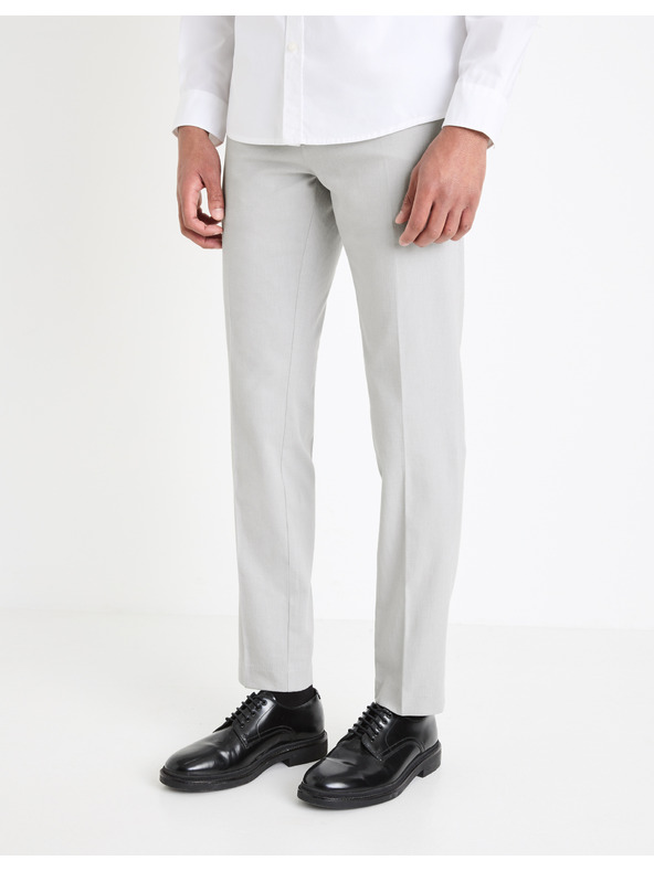 Celio Svetlošedé pánske chino nohavice Celio Gosi