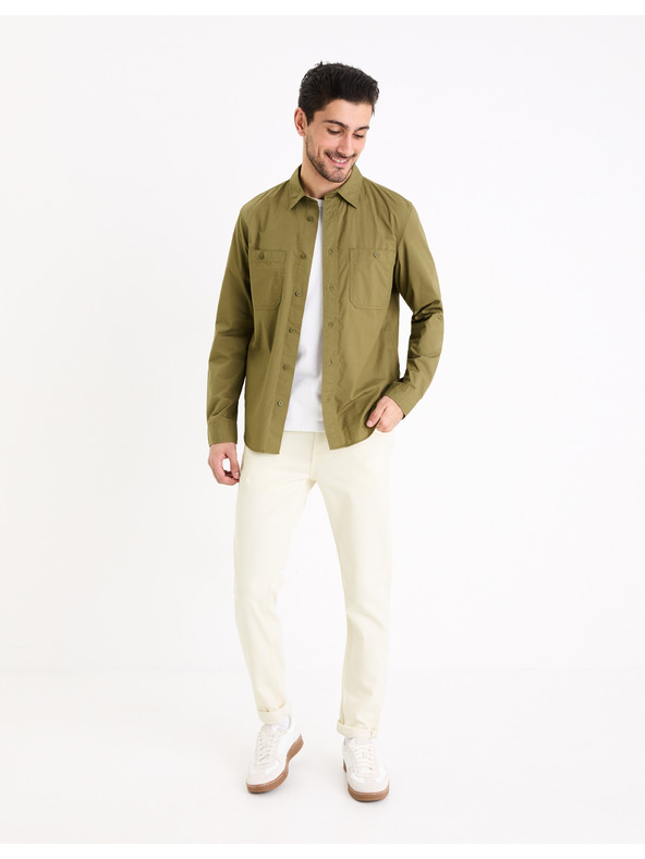 Celio Khaki pánske tričko Celio Gagusti2