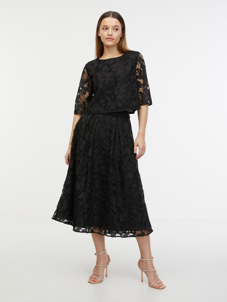 Orsay Čierna dámska krajková midi sukňa ORSAY