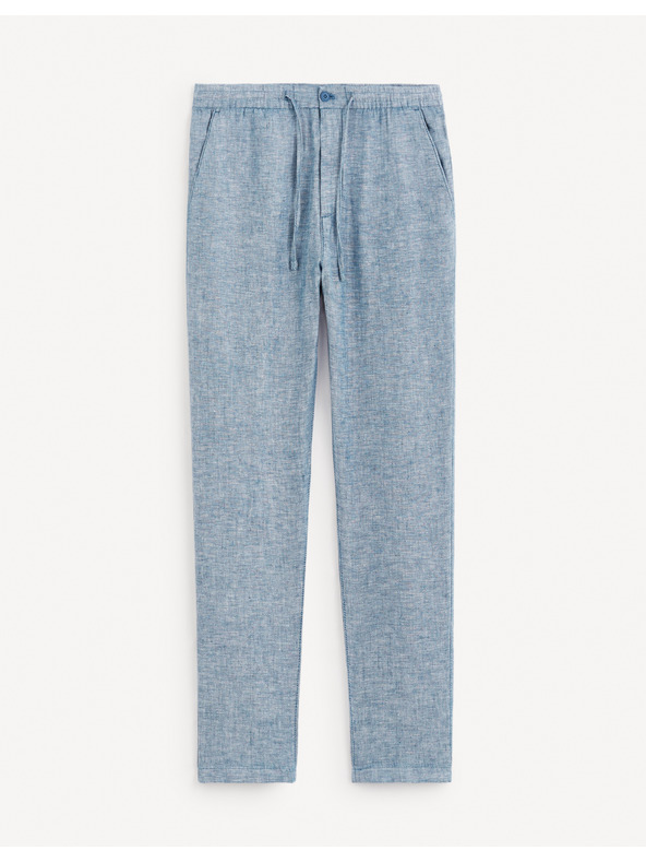 Celio Modré pánske nohavice s plátnom Celio Dolinus