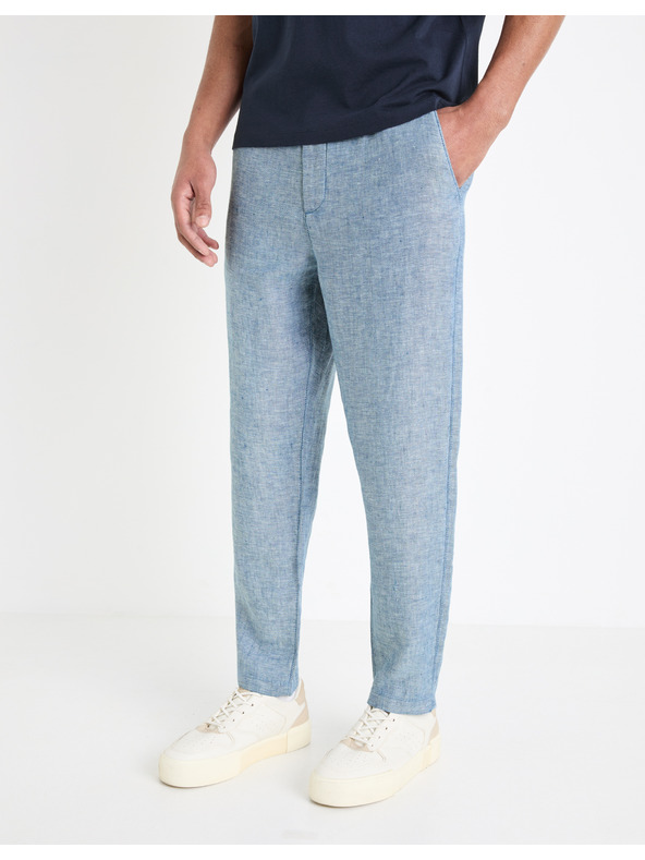 Celio Modré pánske nohavice s plátnom Celio Dolinus