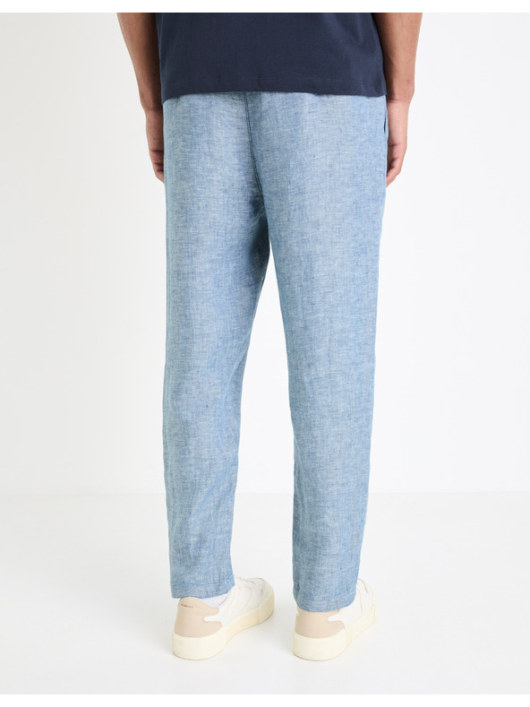 Celio Modré pánske nohavice s plátnom Celio Dolinus