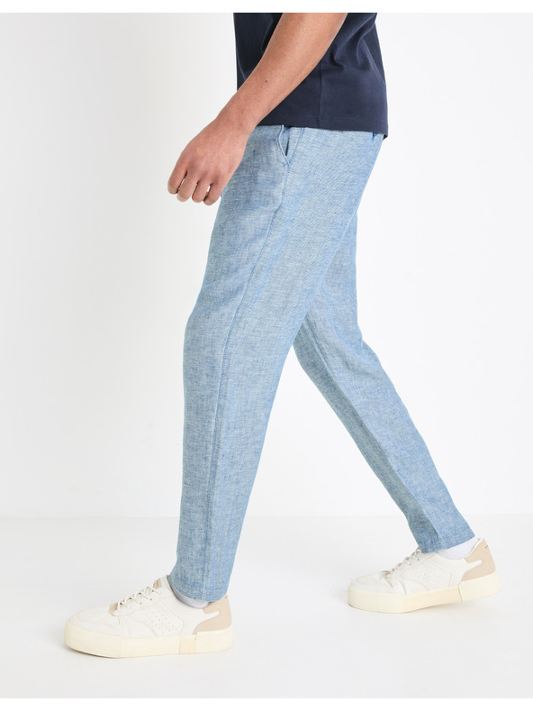 Celio Modré pánske nohavice s plátnom Celio Dolinus