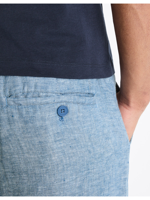 Celio Modré pánske nohavice s plátnom Celio Dolinus