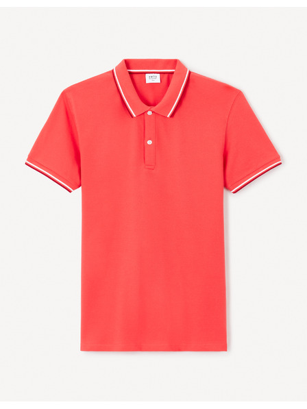 Celio Červené pánske polo tričko Celio Decolrayeb