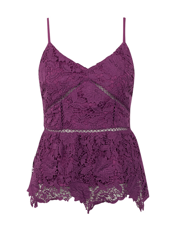 Orsay Fialový dámsky čipkovaný top ORSAY