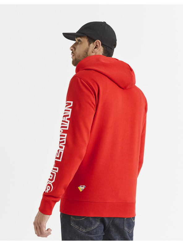 Celio Červená pánska mikina s potlačou Celio Lvemansw