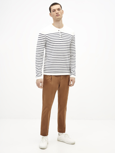 Celio Modro-biely pánsky pruhovaný sveter Celio