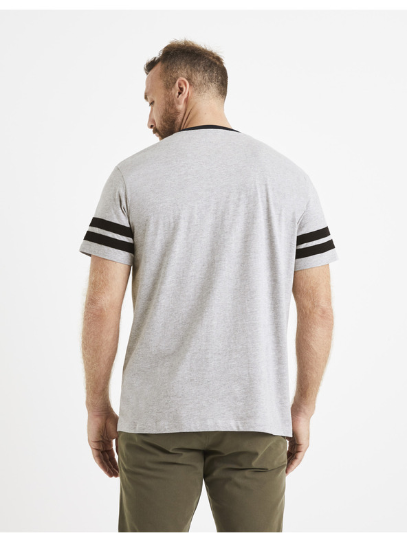 Celio Svetlosivé pánske tričko s potlačou Celio