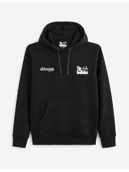 Celio Čierna pánska mikina s kapucňou Celio Lvegodsw