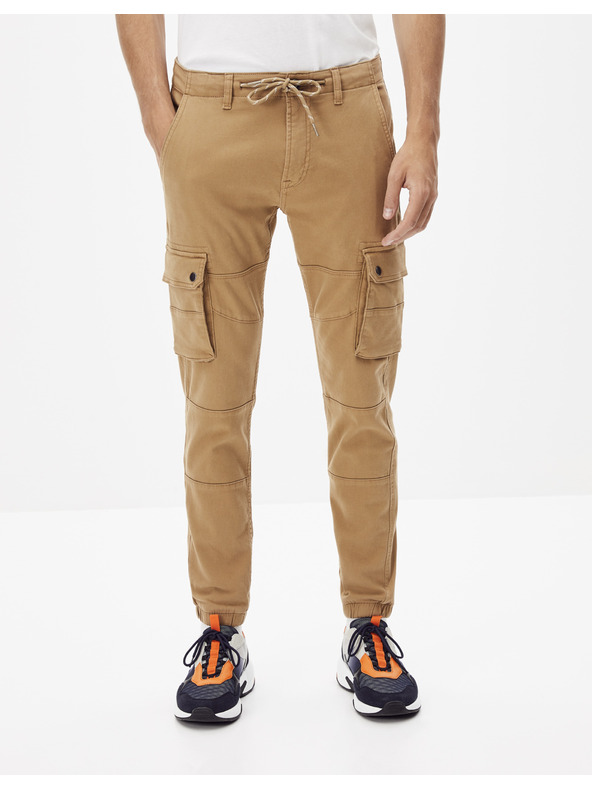 Celio Béžové nohavice Celio Nolyte