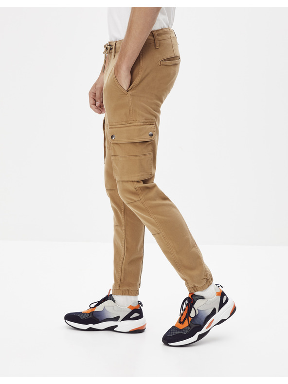 Celio Béžové nohavice Celio Nolyte