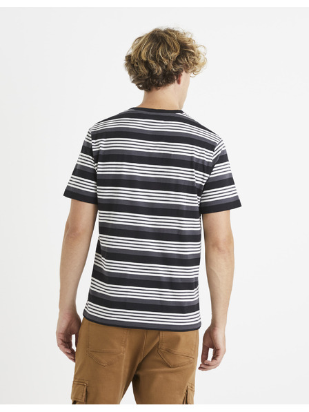 Celio Čierna pruhovaná základná košeľa Celio Veband