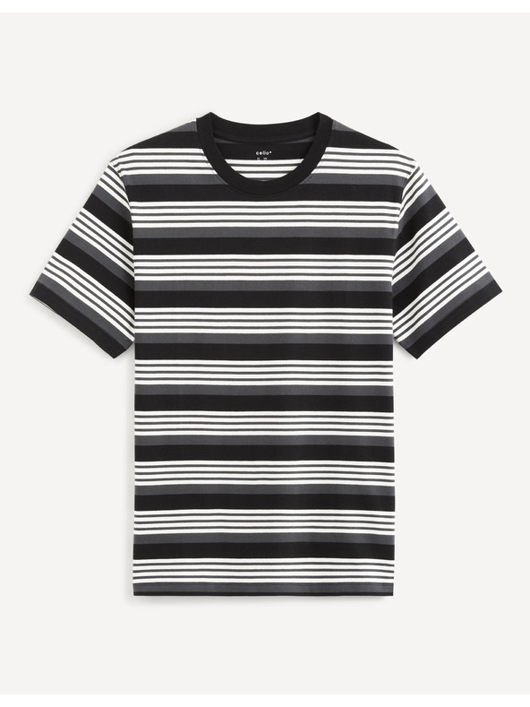 Celio Čierna pruhovaná základná košeľa Celio Veband