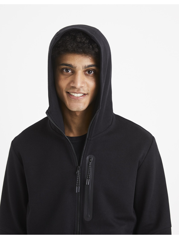 Celio Čierna základná mikina Celio Veyoke