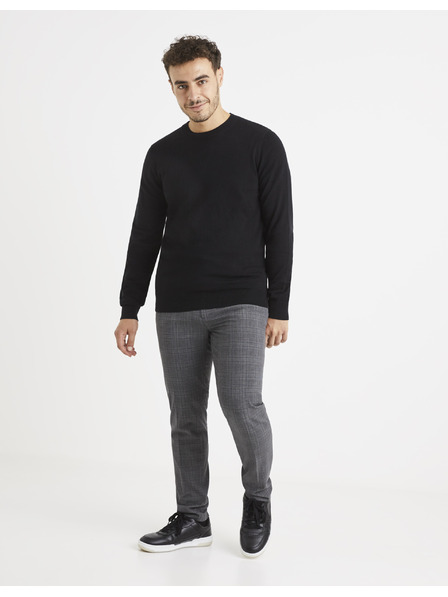 Celio Šedé kárované nohavice Celio Volouis2