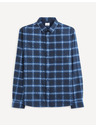 Celio Tmavomodrá kockovaná košeľa Celio Vaflaca