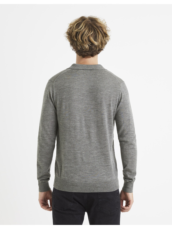 Celio Celio Veitalian Šedý vlnený sveter