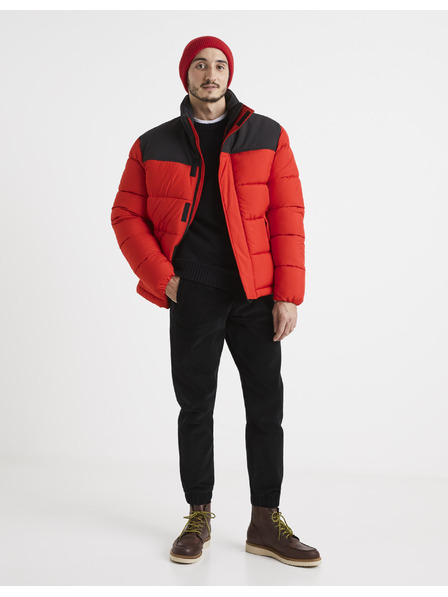 Celio Červená prešívaná zimná bunda Celio Vuelectra