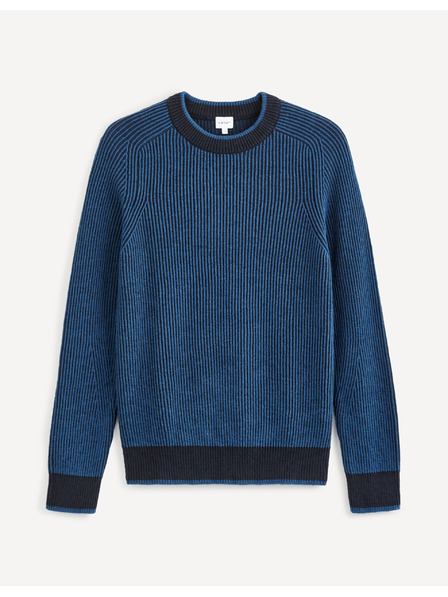 Celio Čierno-modrý pánsky sveter Celio so zmesou vlny