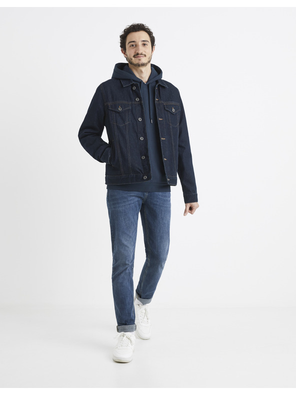 Celio Tmavomodrá pánska mikina Celio Vesix