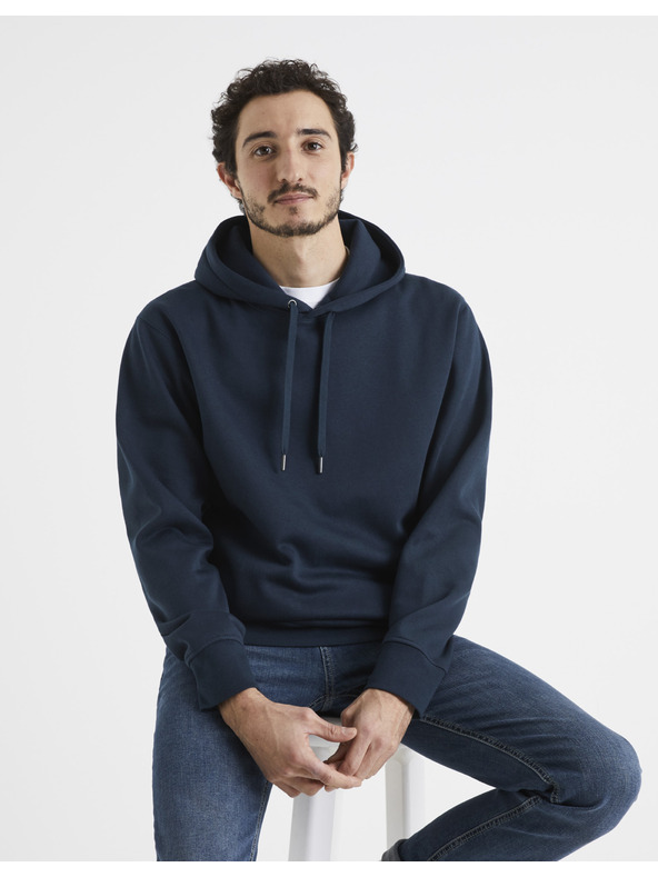 Celio Tmavomodrá pánska mikina Celio Vesix