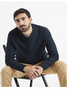 Celio Tmavomodrý pánsky vzorovaný sveter Celio Vecountry