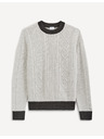 Celio Svetlosivý pánsky vzorovaný sveter Celio
