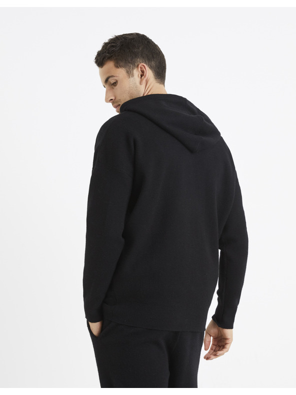 Celio Čierna pánska mikina Celio Vesweety