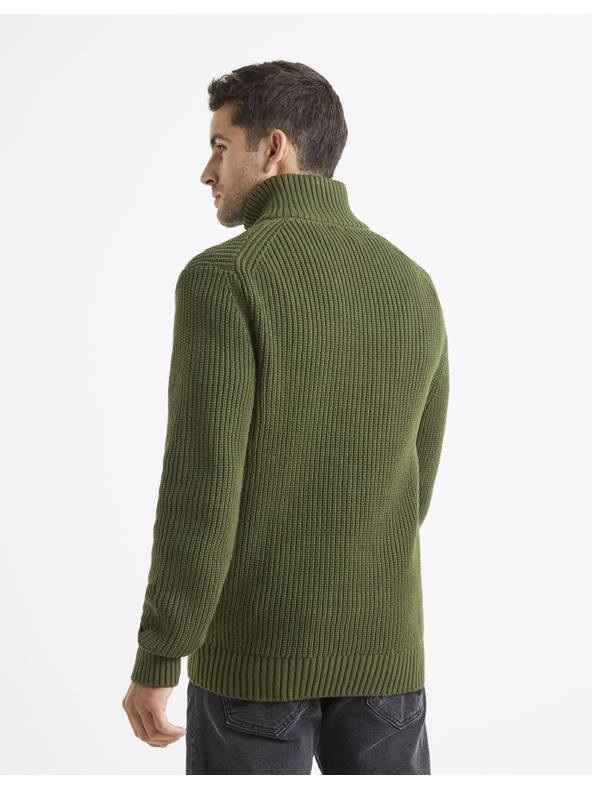 Celio Zelený pánsky sveter Celio Veviking