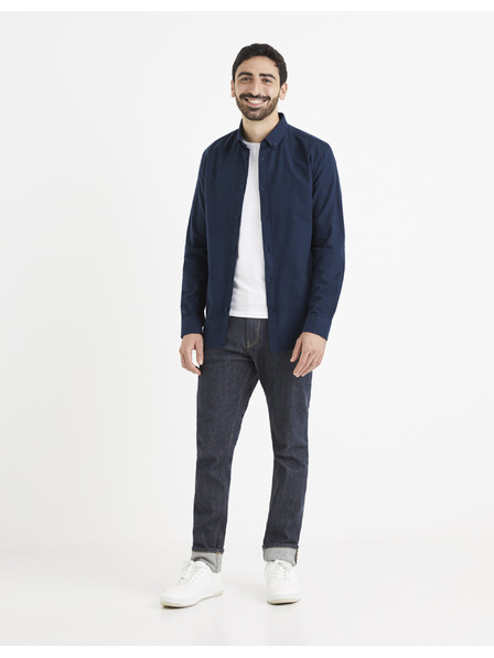 Celio Tmavomodré pánske tričko Celio Waffle