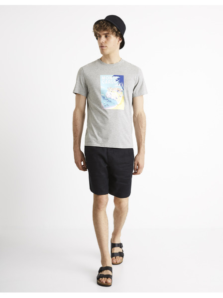 Celio Celio Cevinty Monte Carlo šedé bavlnené tričko