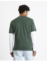 Celio Tmavozelené pánske tričko Celio Cefasto