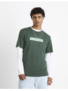 Celio Tmavozelené pánske tričko Celio Cefasto