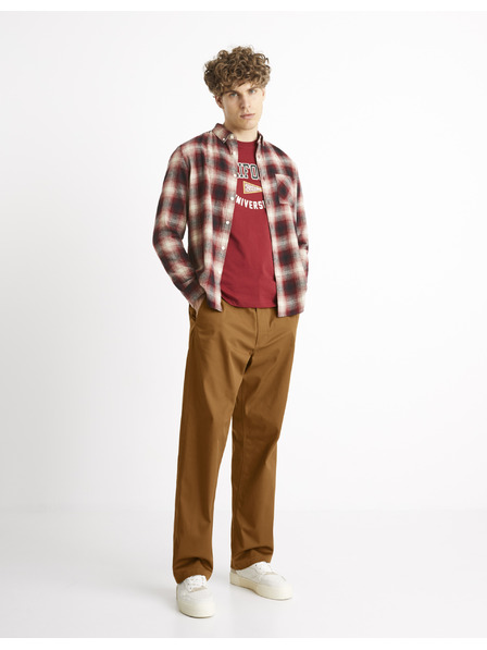 Celio Hnedé chino nohavice Celio Coloose1