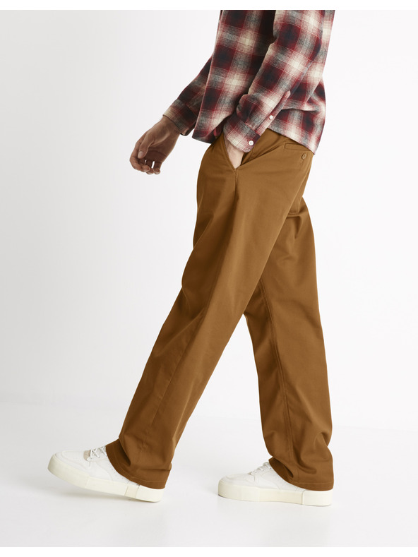 Celio Hnedé chino nohavice Celio Coloose1