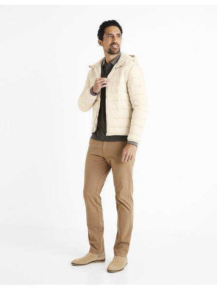 Celio Šedá pánska polokošeľa s dlhým rukávom Celio Cedotml