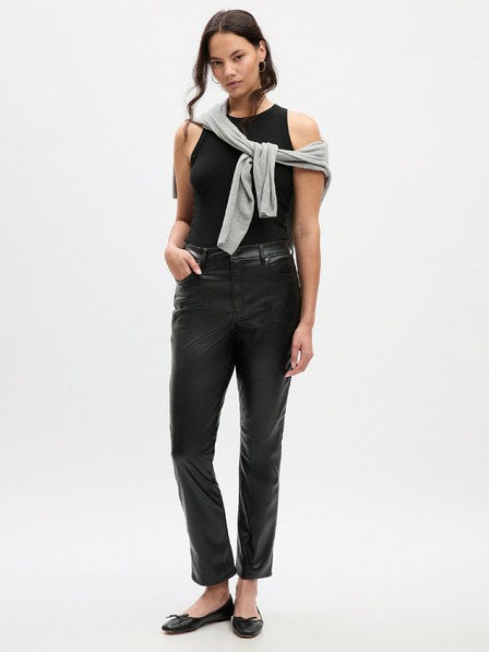 GAP Nohavice z umelej kože High Rise GAP