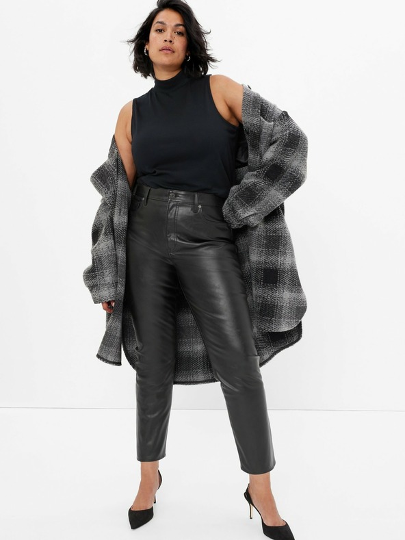 GAP Nohavice z umelej kože High Rise GAP