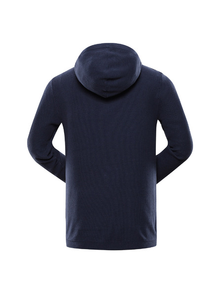NAX Tmavo modrý pánsky sveter s kapucňou NAX Polin