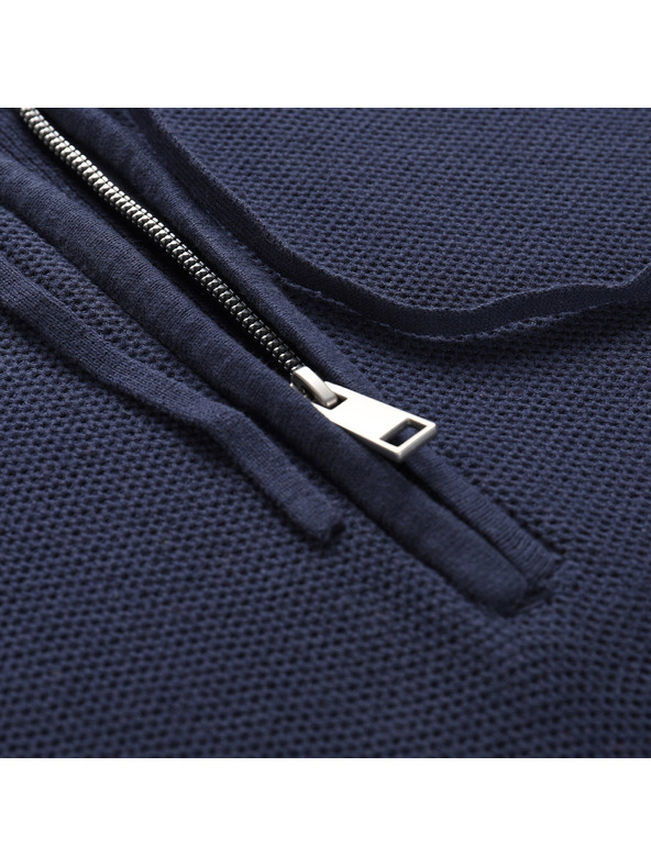 NAX Tmavo modrý pánsky sveter s kapucňou NAX Polin