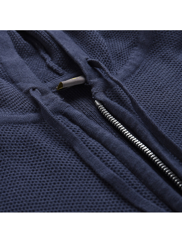 NAX Tmavo modrý pánsky sveter s kapucňou NAX Polin