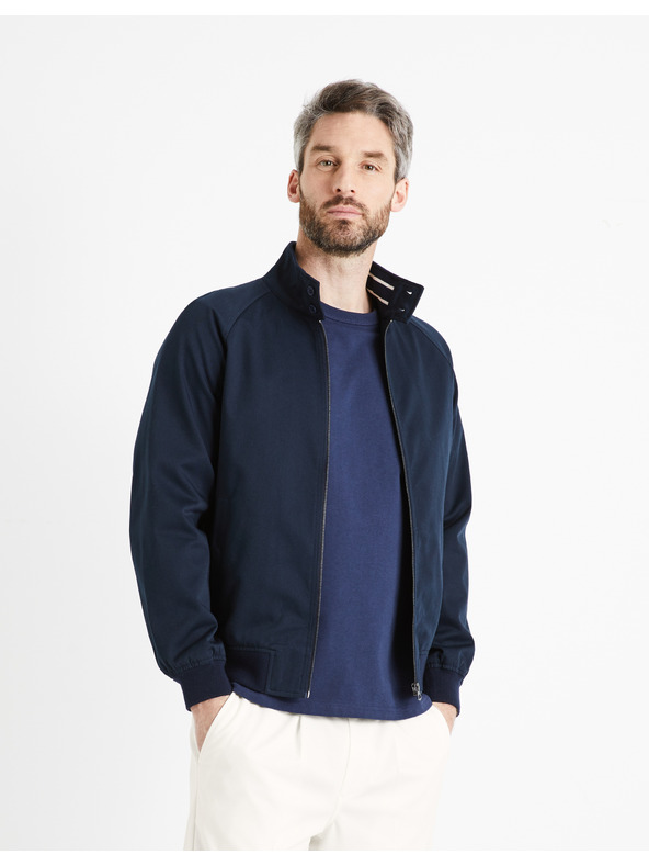 Celio Tmavomodrá pánska bunda na zips Celio Ducotone