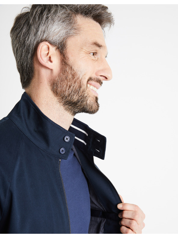 Celio Tmavomodrá pánska bunda na zips Celio Ducotone