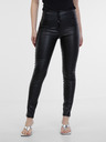 Orsay Čierne dámske koženkové nohavice ORSAY