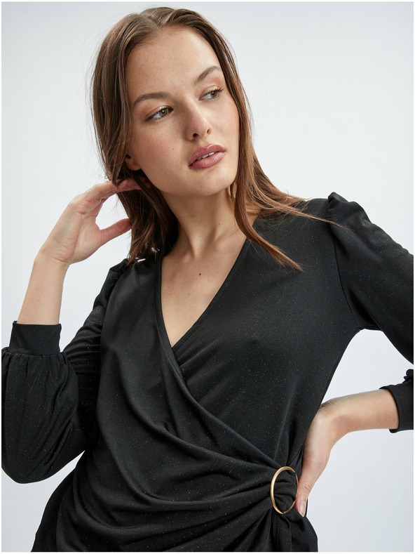 Orsay Čierna dámska zavinovací blúzka ORSAY